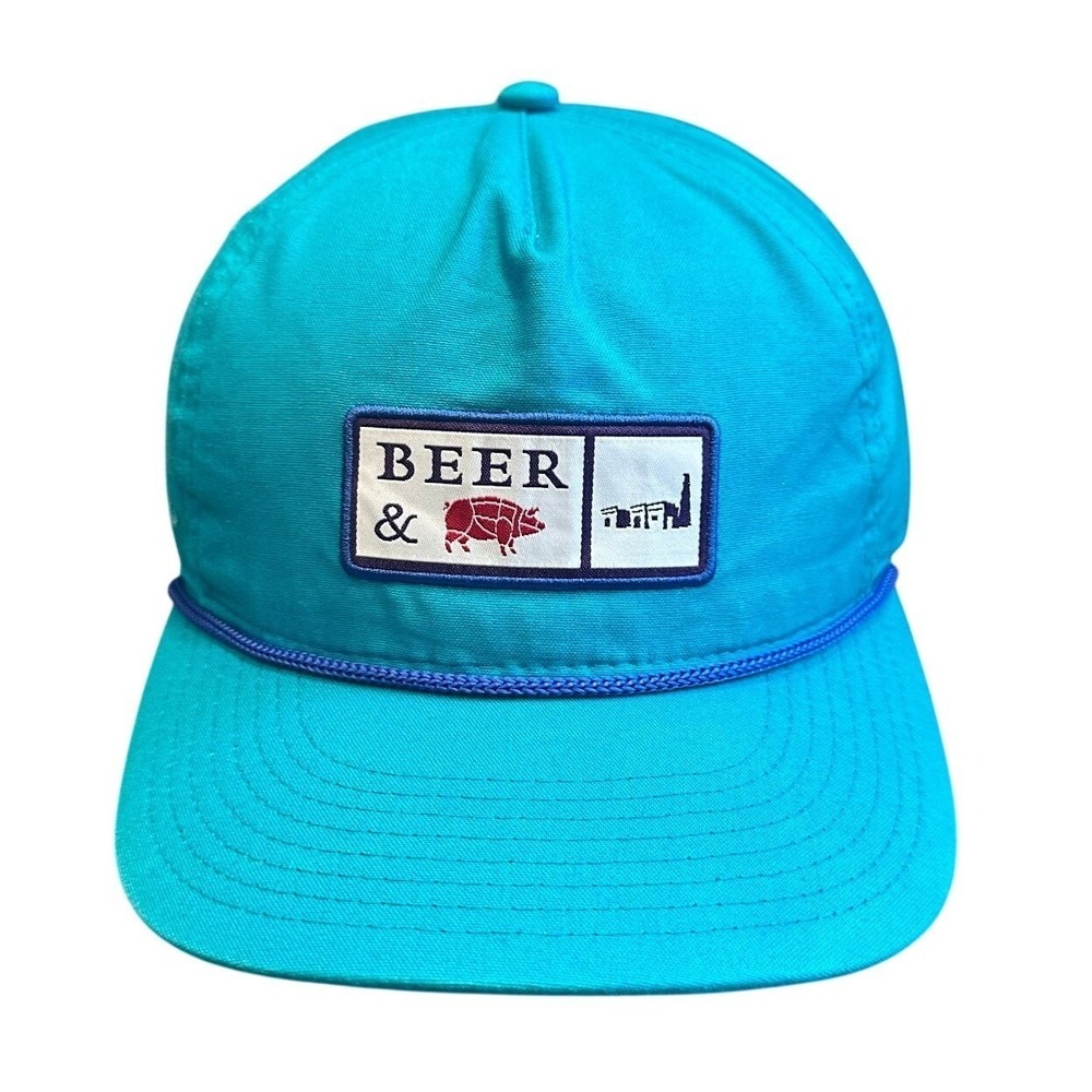 Pukka Pinehurst Brewing Co Beer & Pig Adjustable Snapback Hat Teal Mens